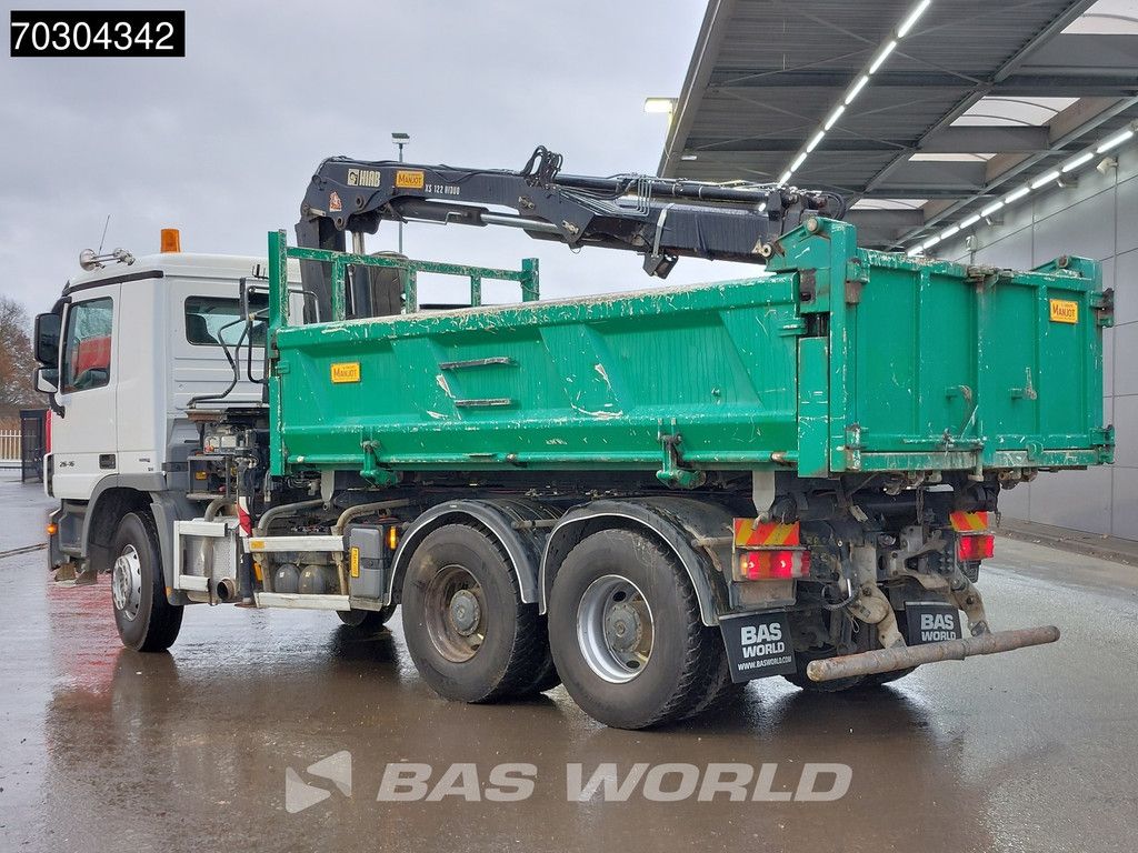 Mercedes Actros Actros 2646 6X4 HIAB 122 BS-2 HIDUO Crane Kran 3-way tipper Big-Axle Euro 5