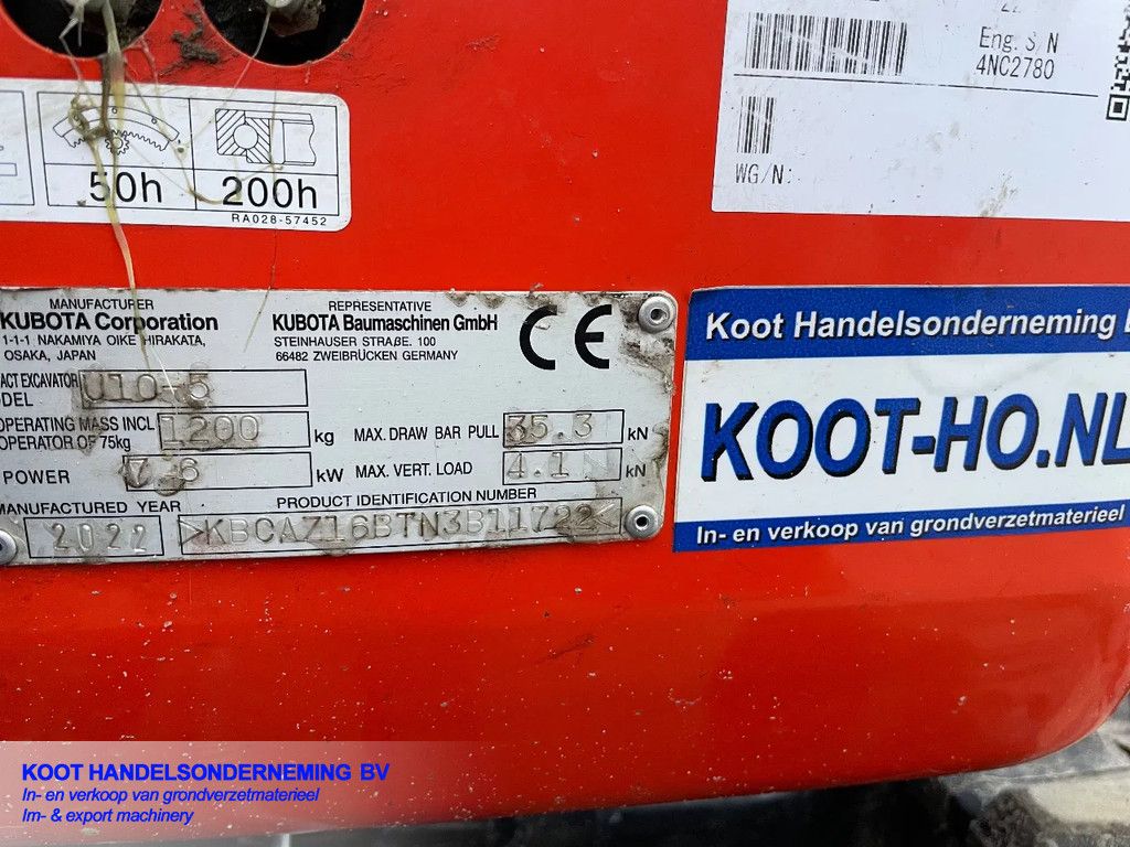 Kubota U10-5 350 uur! 4 Bakken!