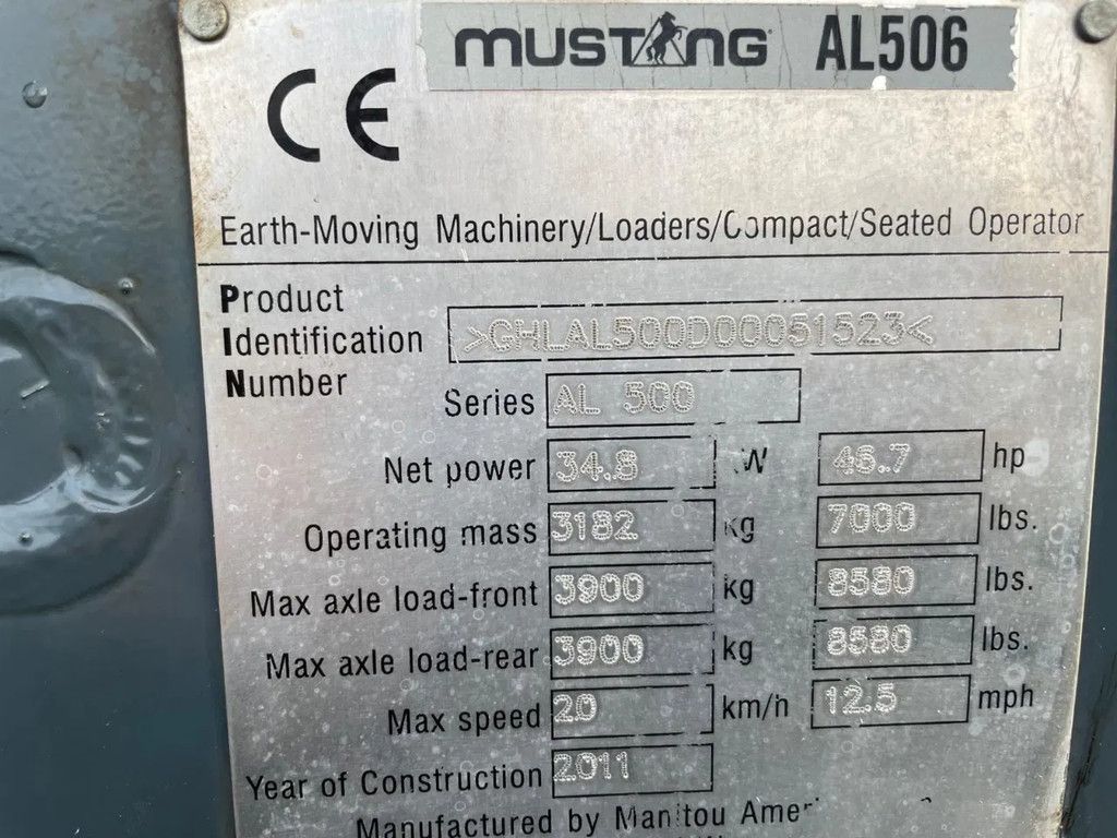 Mustang AL 506 Shovel Loader