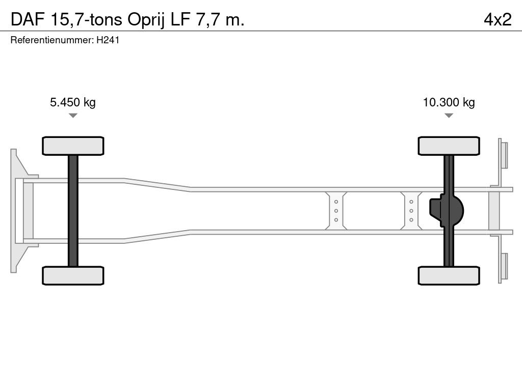DAF 15,7-tons Oprij LF 7,7 m.