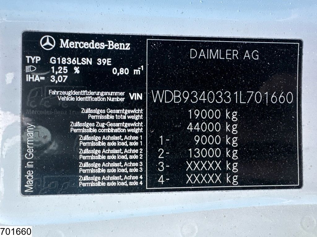 Mercedes Actros 1836 EURO 5, Fassi, Remote