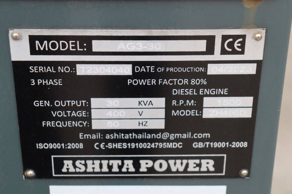Generator Ashita AG3-30 Diesel 30kVA 2023 Neu