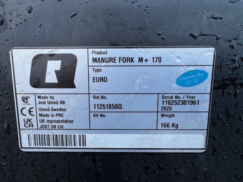 Quicke Dunggebel M+ 1,70 m