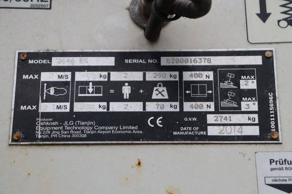 Scissor lift JLG 2646 ES Electric 9.92m 2014