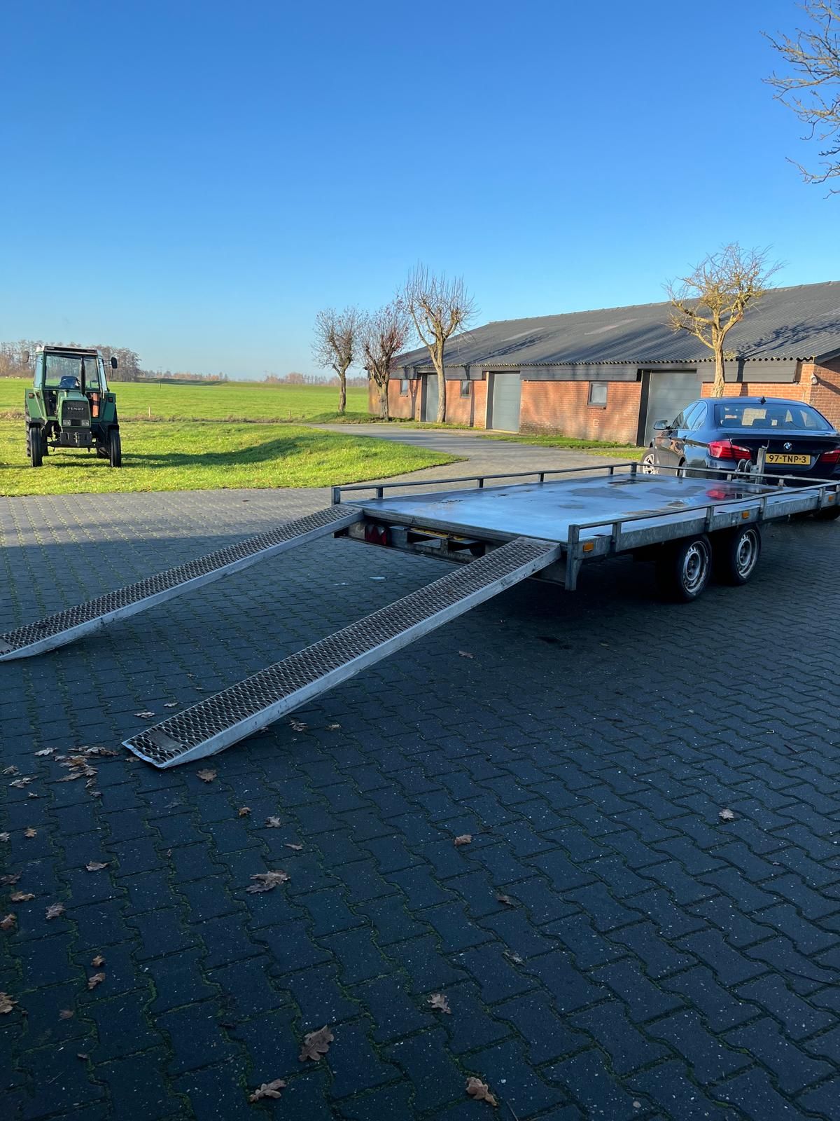 Saris plateauwagen oprijwagen met alu oprijplanken