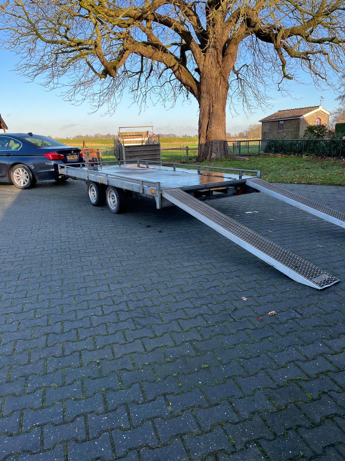 Saris plateauwagen oprijwagen met alu oprijplanken