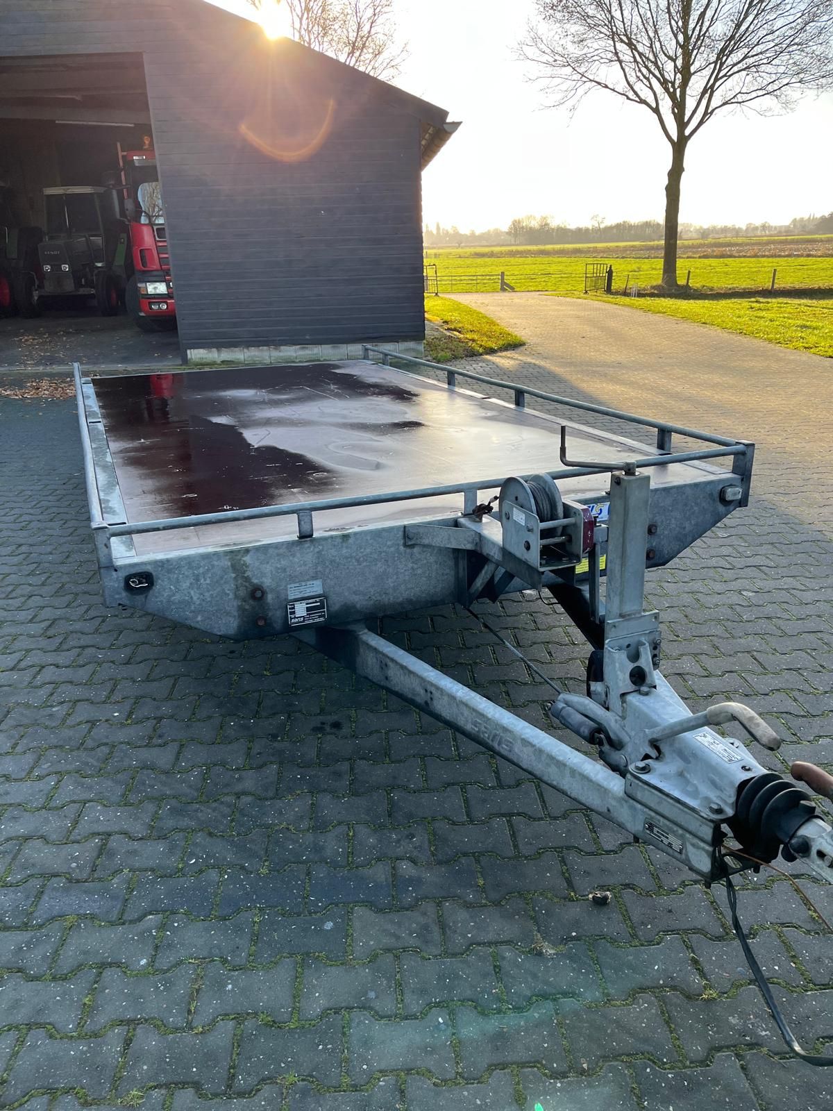 Saris plateauwagen oprijwagen met alu oprijplanken
