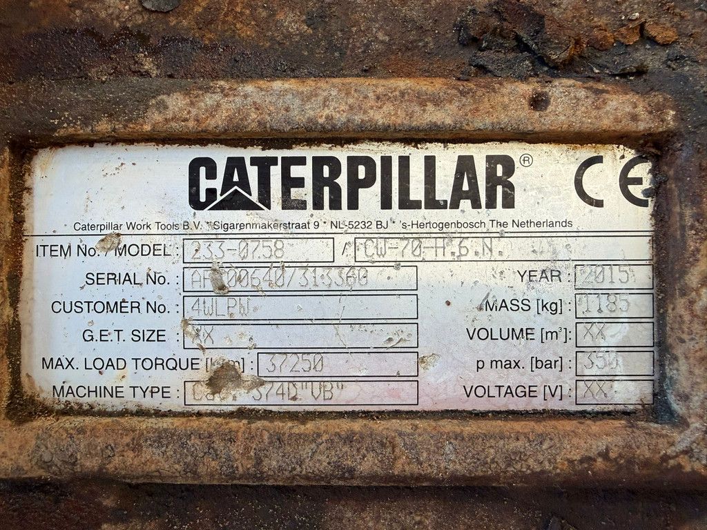 Caterpillar Quick Coupler CW70 for 374F