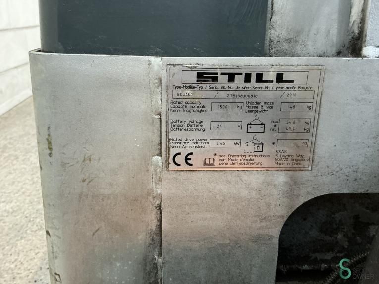 Palletwagens Elektrisch Still ECU15C 2018