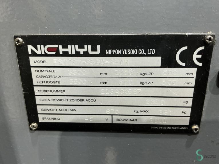 Heftrucks Elektrisch Nichiyu FBT18P 2001 Batterij 2022