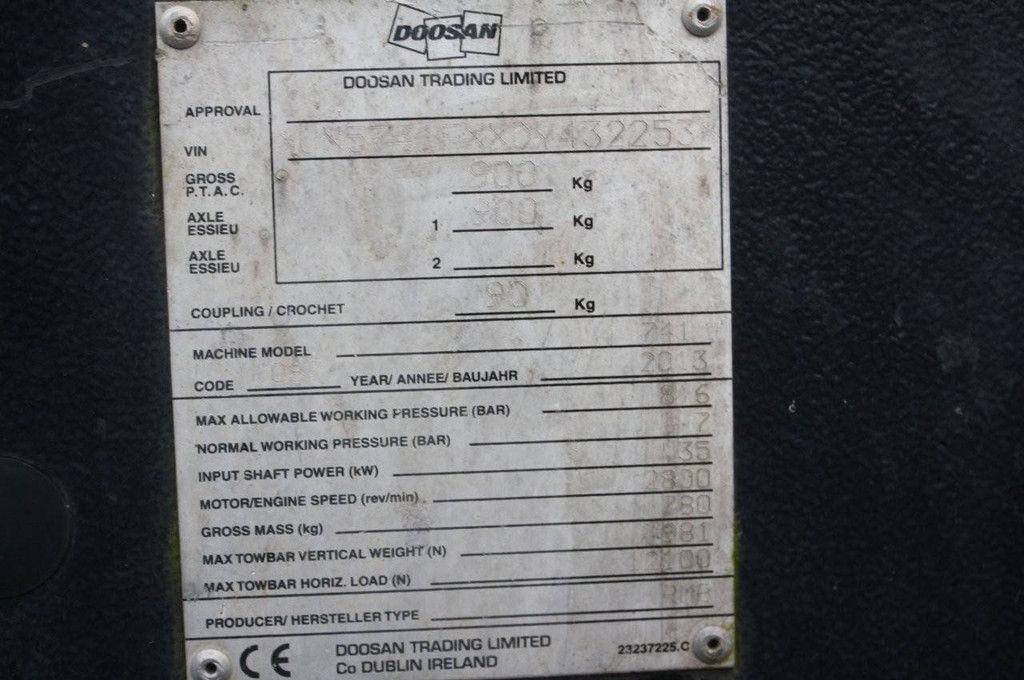 Compressor Doosan 7/41 Diesel 2013