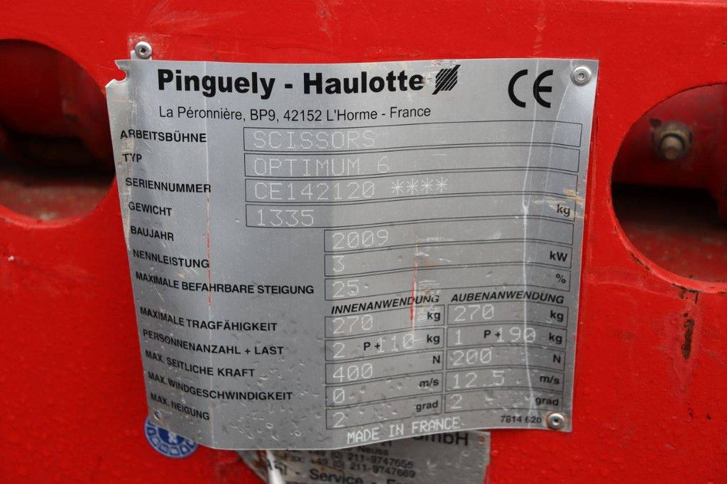 Scissor lift Haulotte Optimum 6 Electric 6.45m 2009