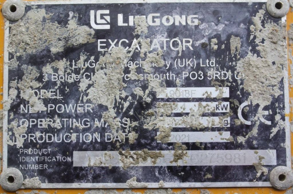Mini excavator LiuGong 9018F Diesel 2021