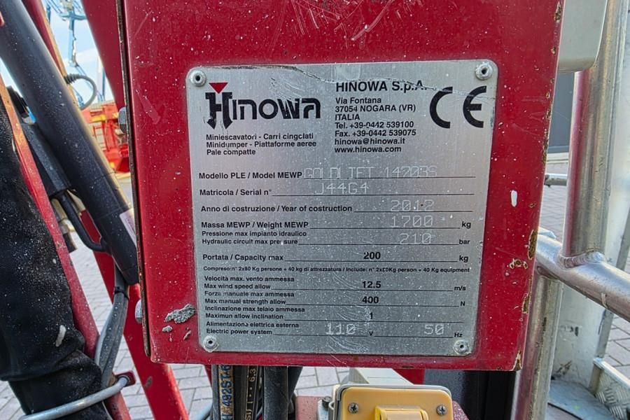 Hinowa Goldlift 14.70IIIS As-Is, Hybrid Diesel-230V, 14m