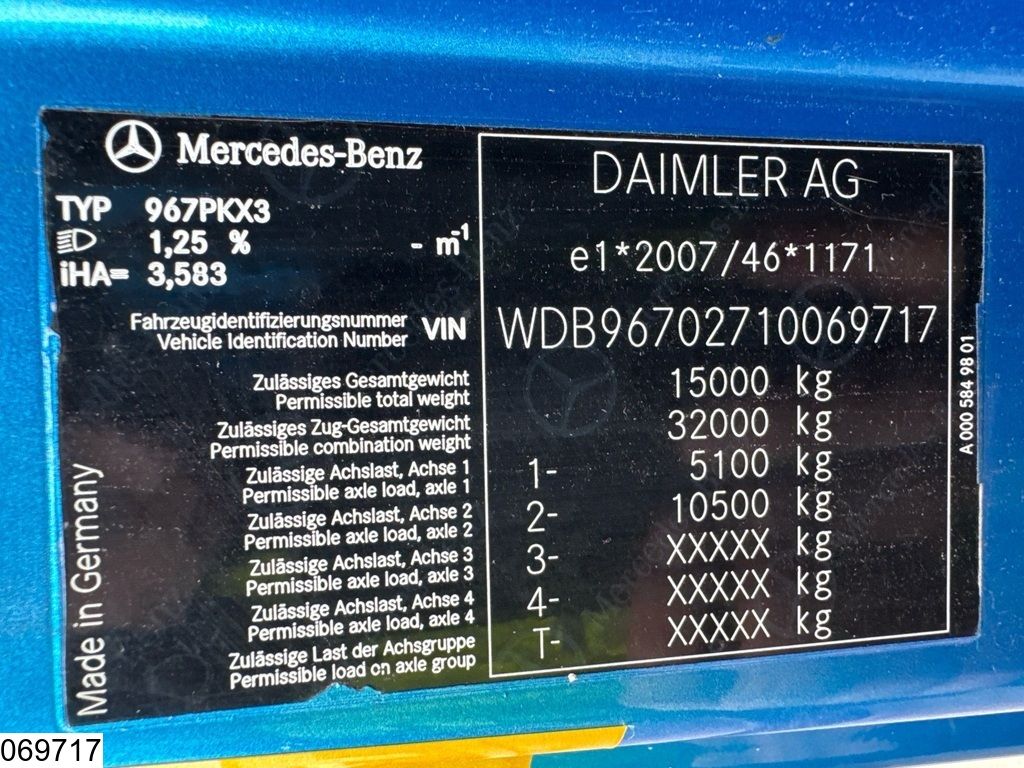 Mercedes Atego 1528 EURO 6, PTO, Winch