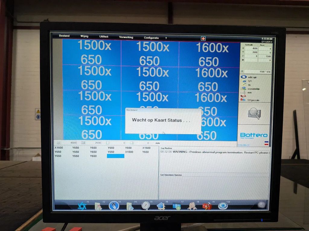 Snijmachine voor gelaad glas Bottero 515 LAME/37