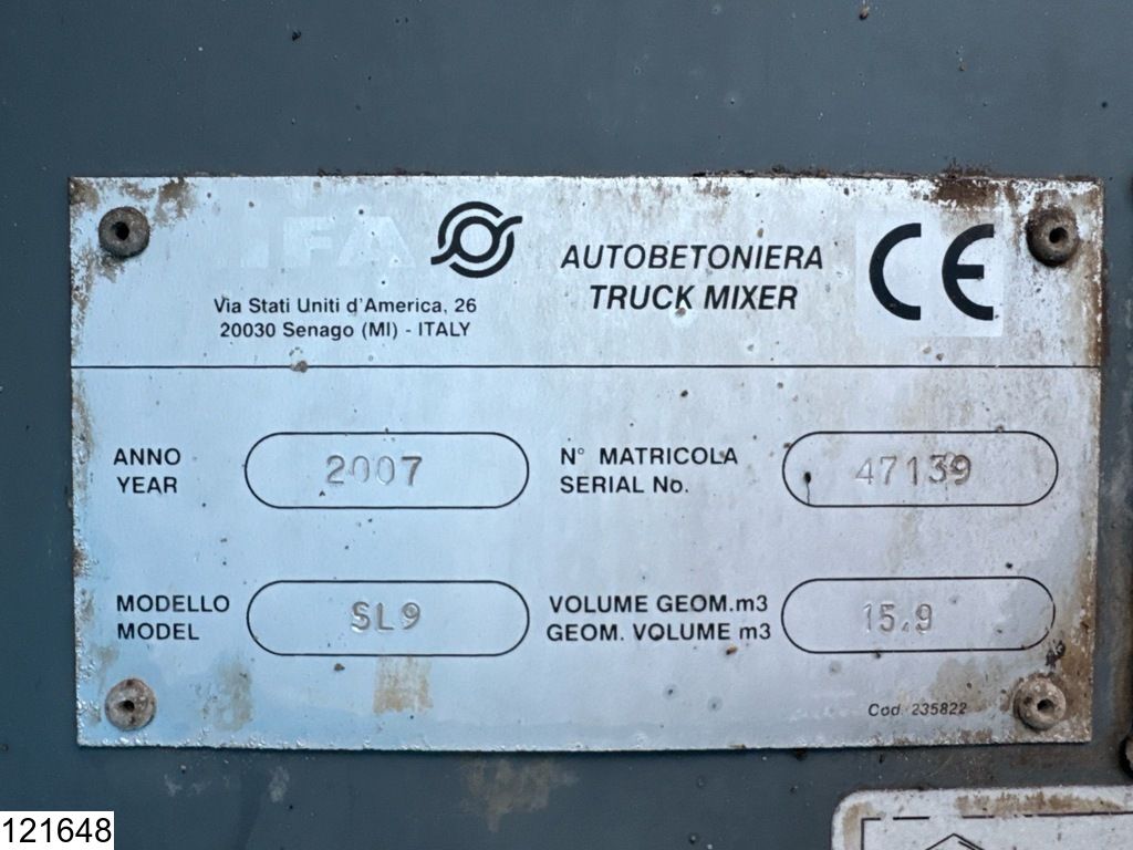 Scania P 380 8x4, EURO 4, CIFA, 9m3, Manual transmission