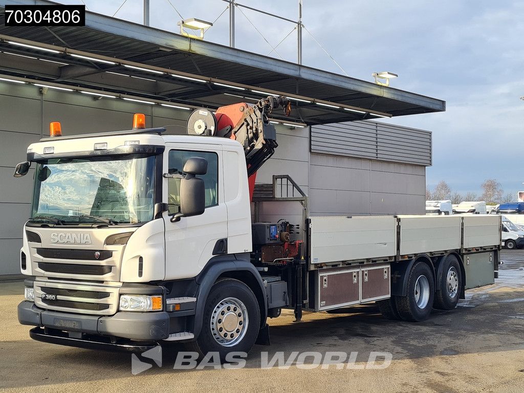 Scania P P360 6X2 HMF 1820-K4 Kran Crane Lift+Steering Axle Air suspension Euro 6