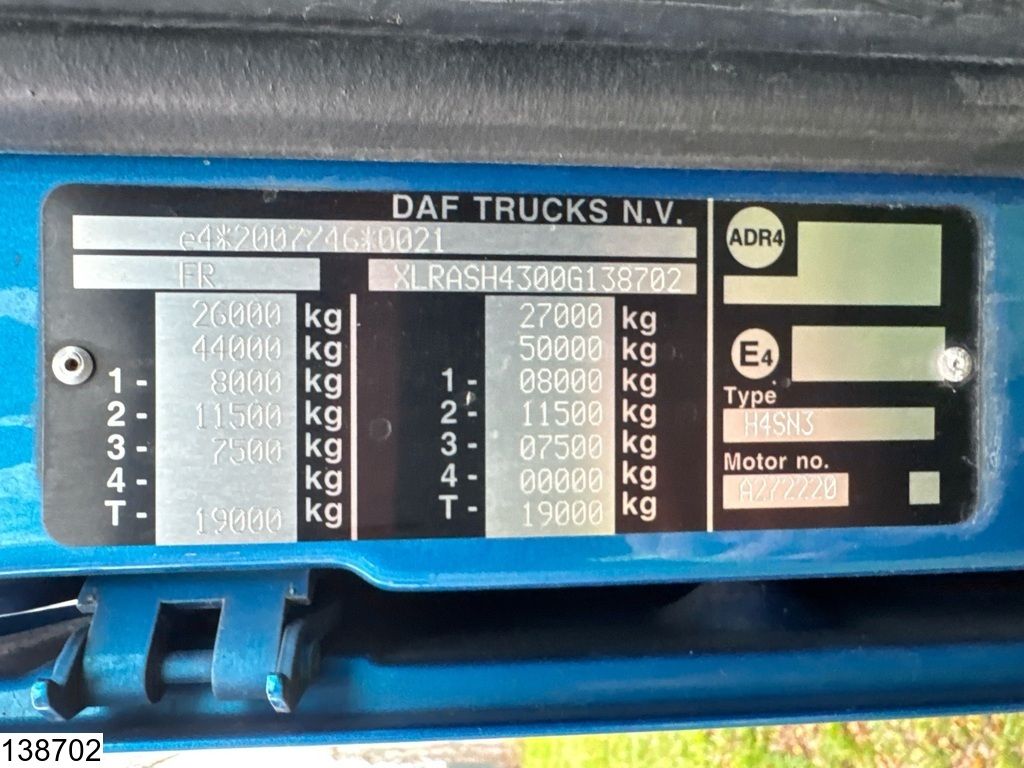 DAF XF 460 6x2, EURO 6, Combi, Standairco, 119 m3