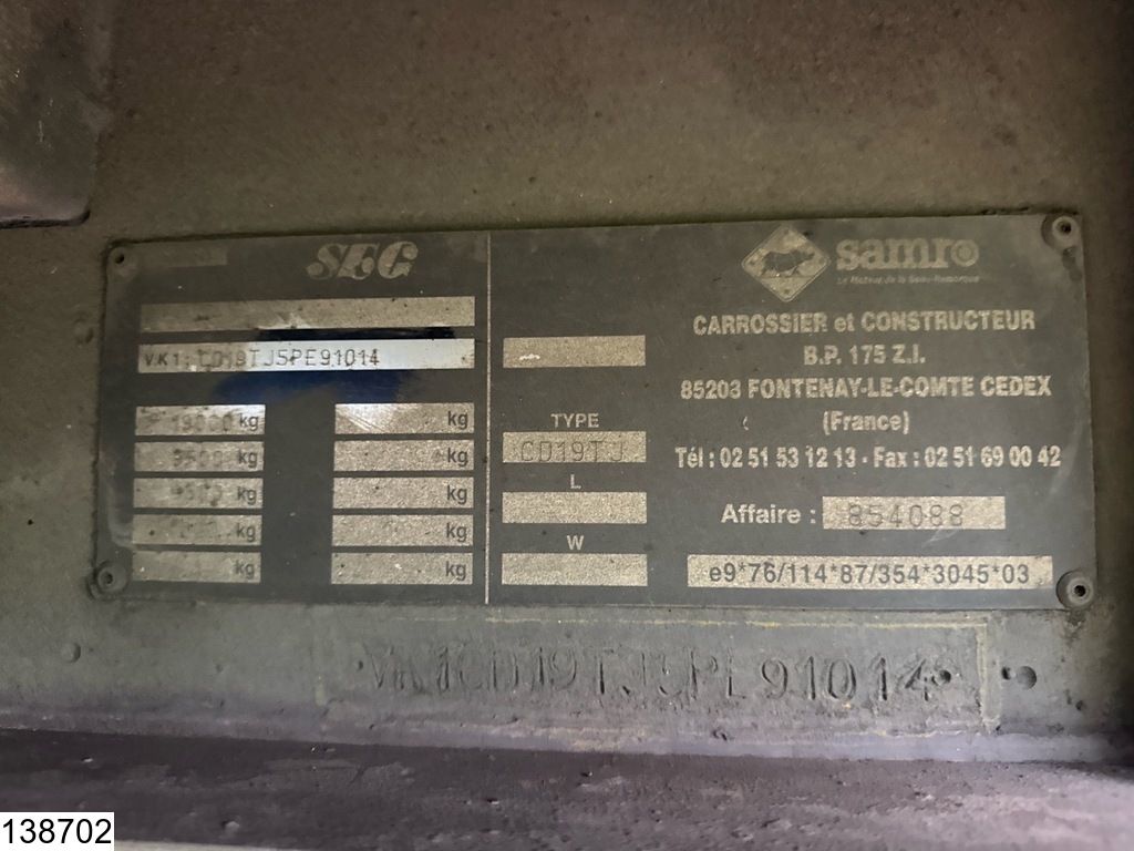 DAF XF 460 6x2, EURO 6, Combi, Standairco, 119 m3