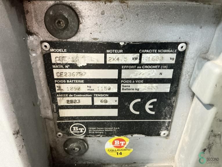 Heftrucks BT CBE 16 TL 2003