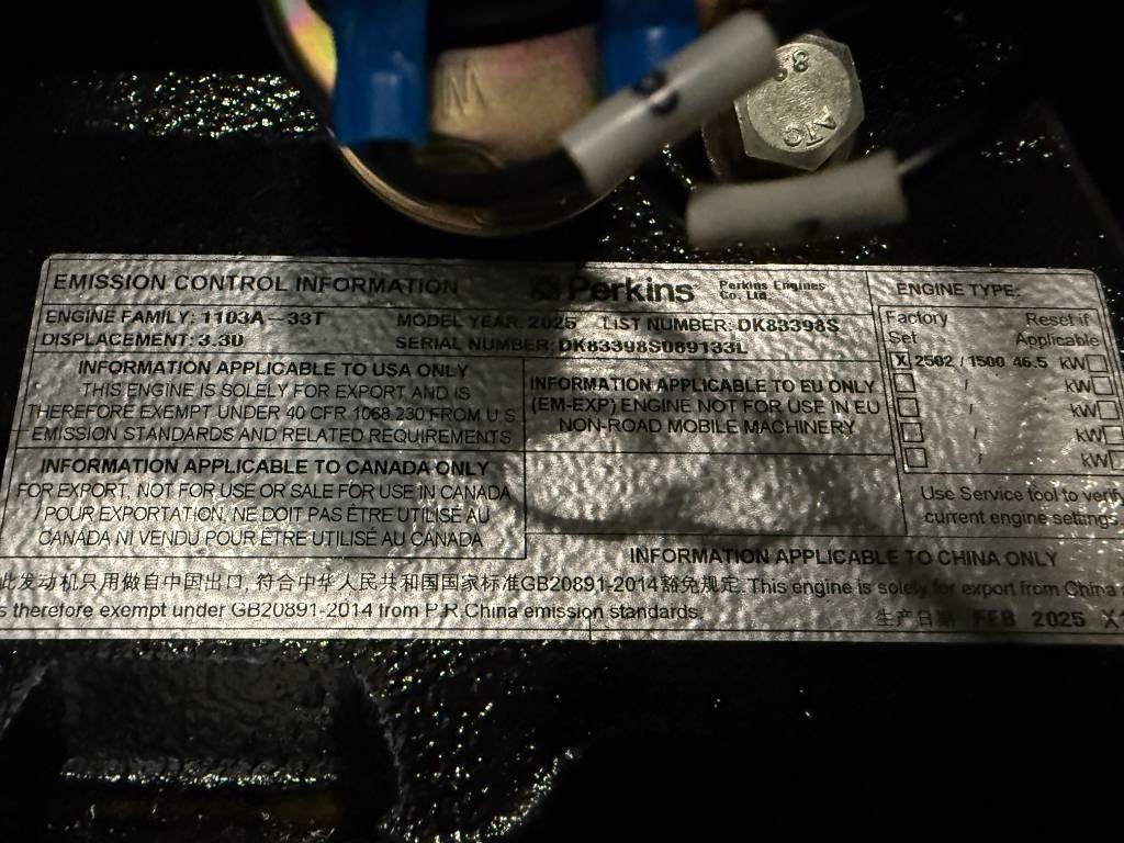Perkins 1103A-33TG1 - 50 kVA Used Genset - DPX-12654