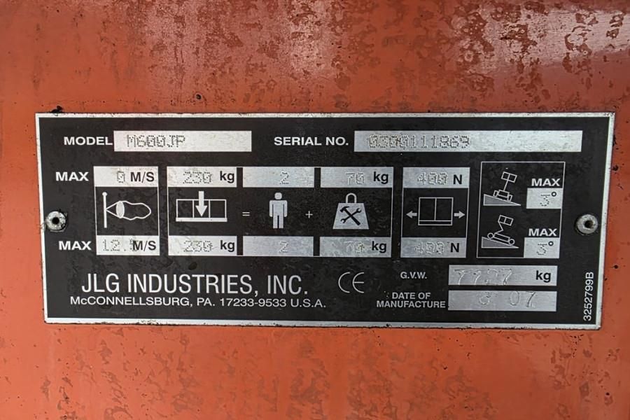 JLG M600JP Hybrid, 4x4 Drive, 20.2m Working Height, 14