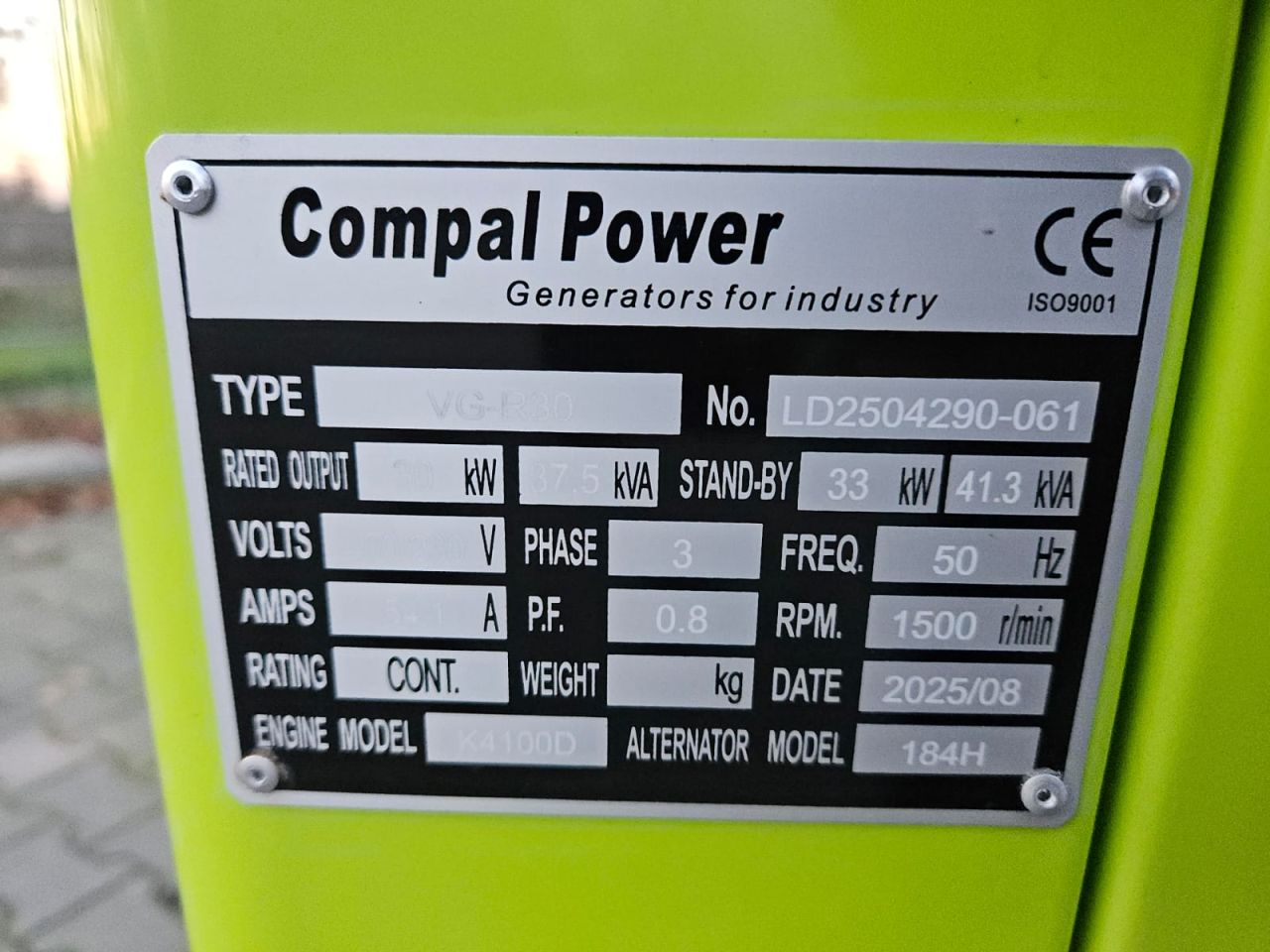 Generator Aggregaat Noodstroom 40 Kva