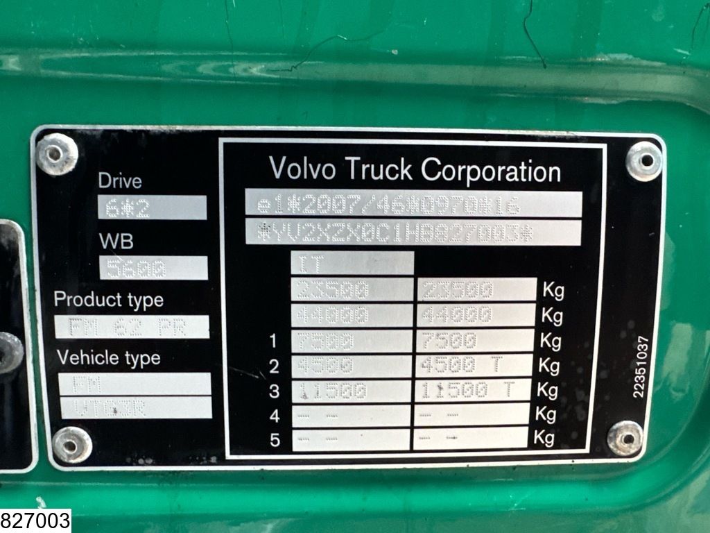 Volvo FM 450 6x2, EURO 6, Retarder, Standairco, Hydraulic