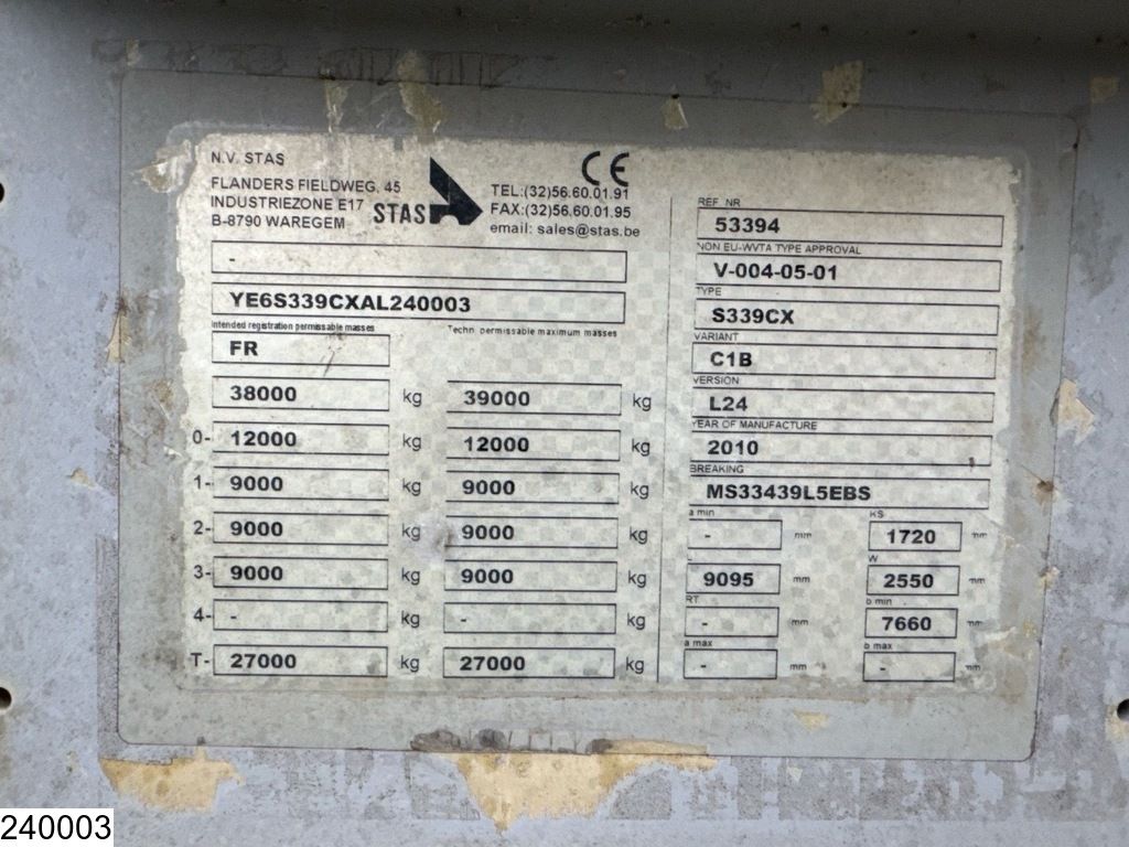 Stas kipper 23.19 m³, Lift axle