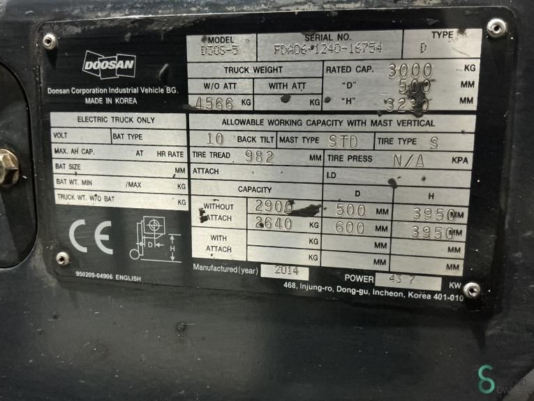 Forklifts Diesel Doosan D30S-5 2014