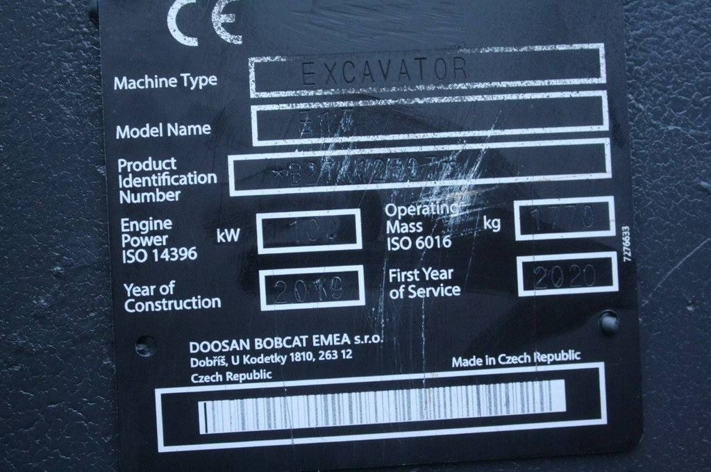 Minibagger Bobcat E17 Diesel 10kW 2019