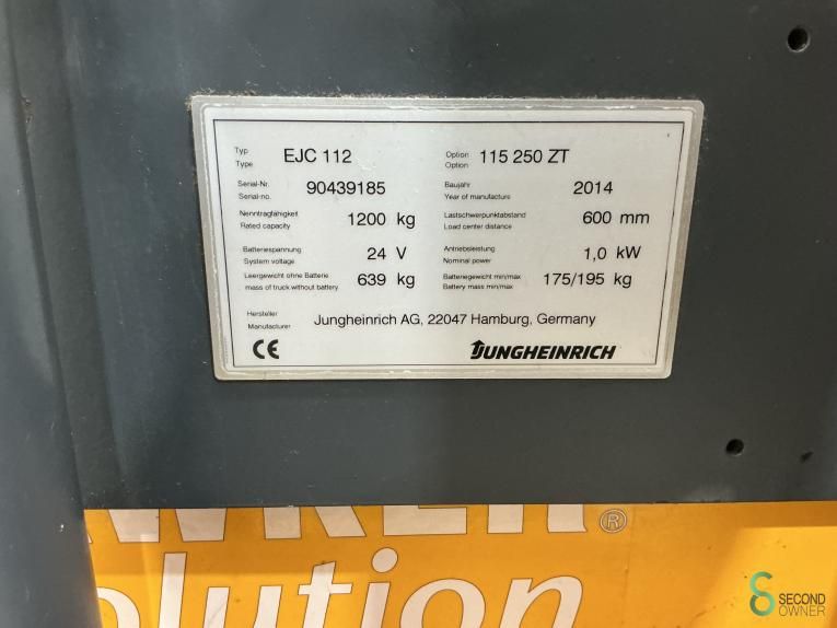 Stapler Elektrisch Jungheinrich EJC 112 2014