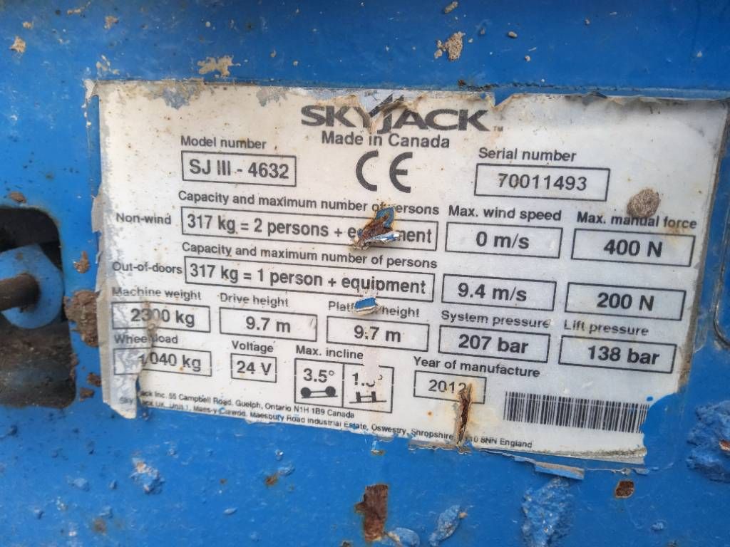 SkyJack SJ4632 elektrische schaarlift schaarhoogwerker '12