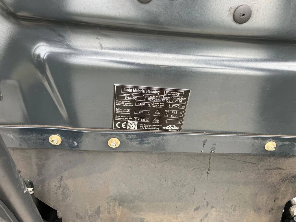 Heftruck Linde E14-02 Elektrisch 1400kg 2016