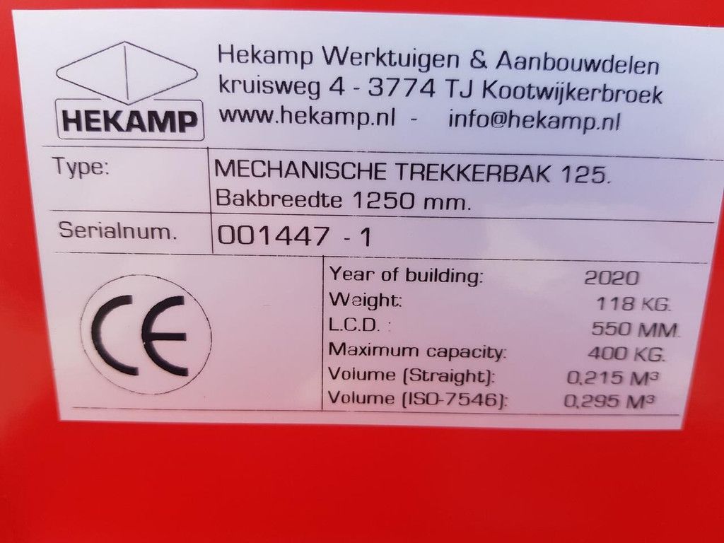 Mechanische kiepbak 125