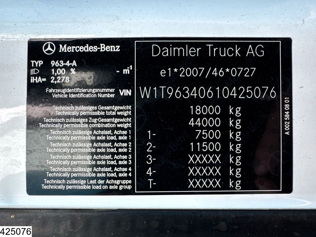 Mercedes Actros 1845 EURO 6, Retarder, PTO, Gigaspace, Lowdeck