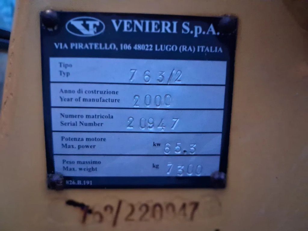 Venieri VF 7.63 shovel met lepels puinbak bak 35km