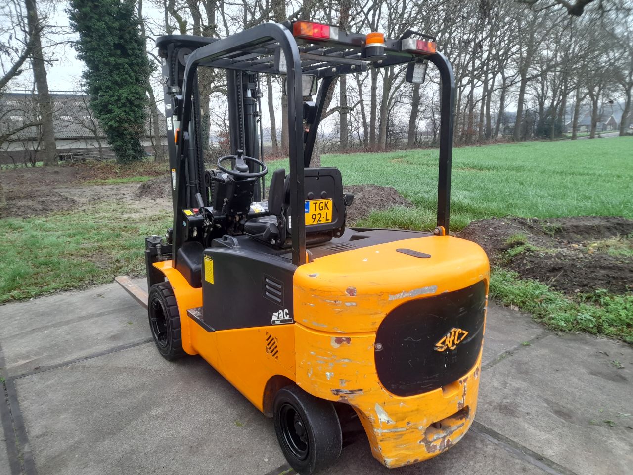 Hangcha elektrische heftruck 3.5 ton triplo freelift side -shift