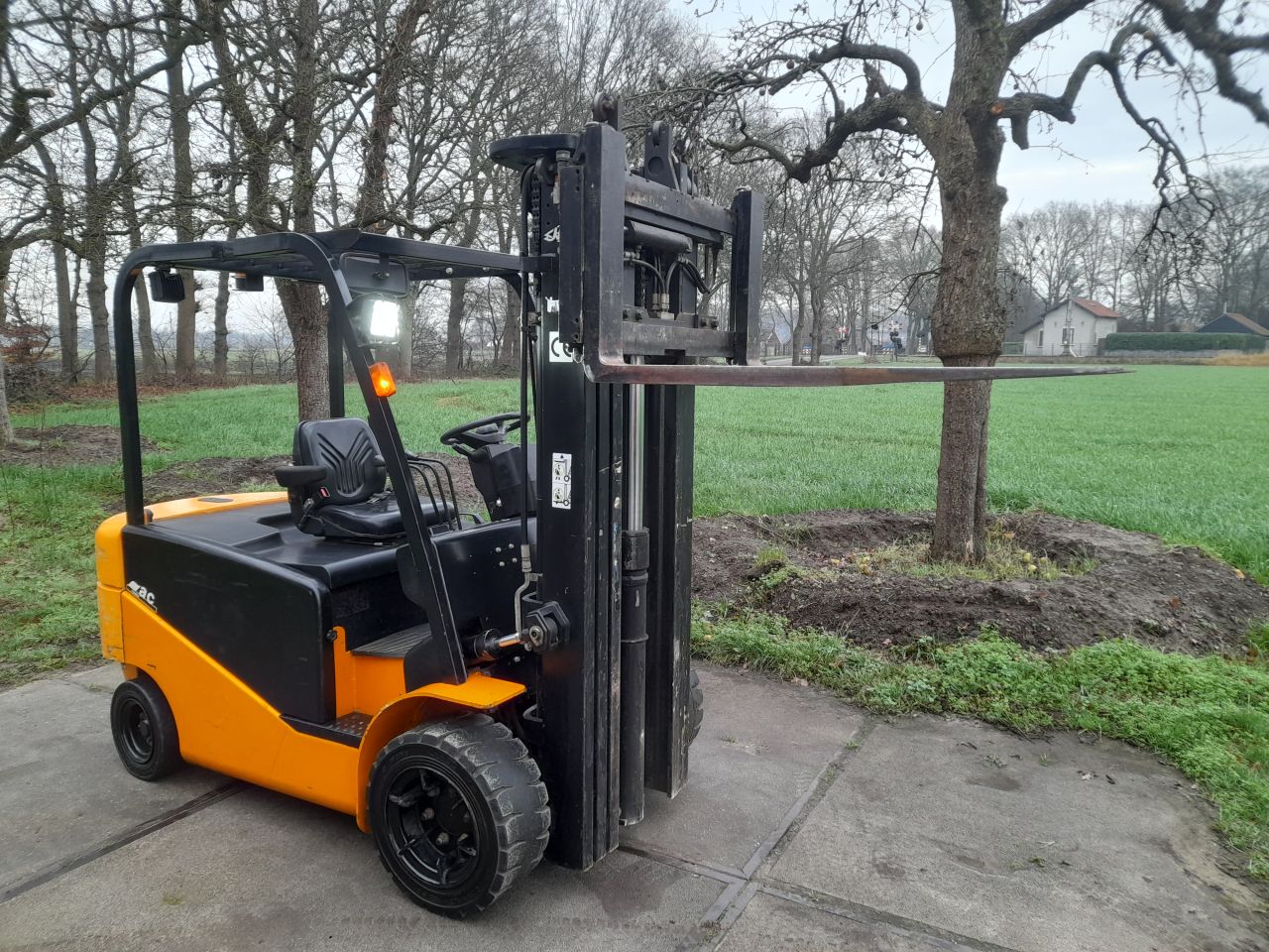 Hangcha elektrische heftruck 3.5 ton triplo freelift side -shift