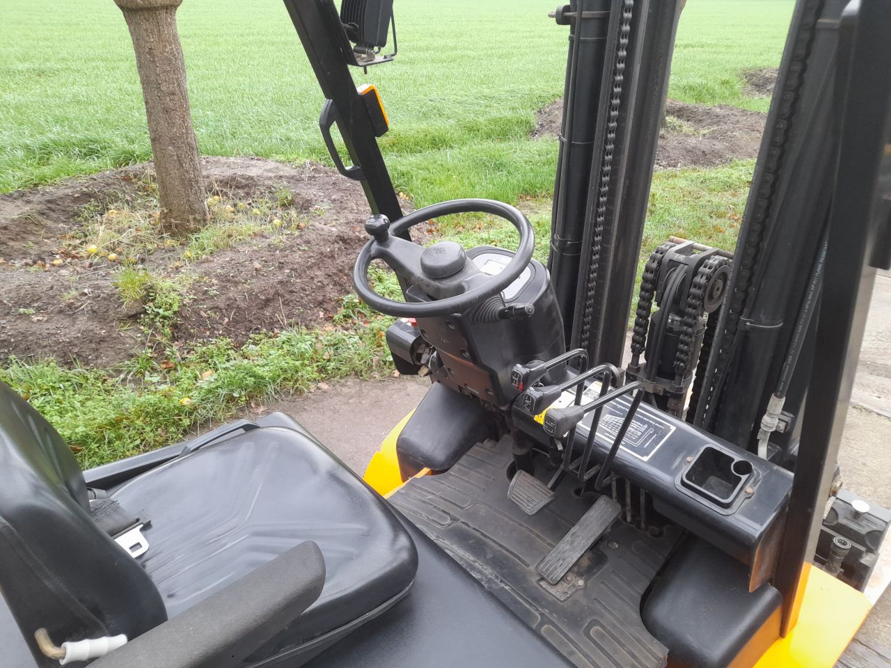 Hangcha elektrische heftruck 3.5 ton triplo freelift side -shift