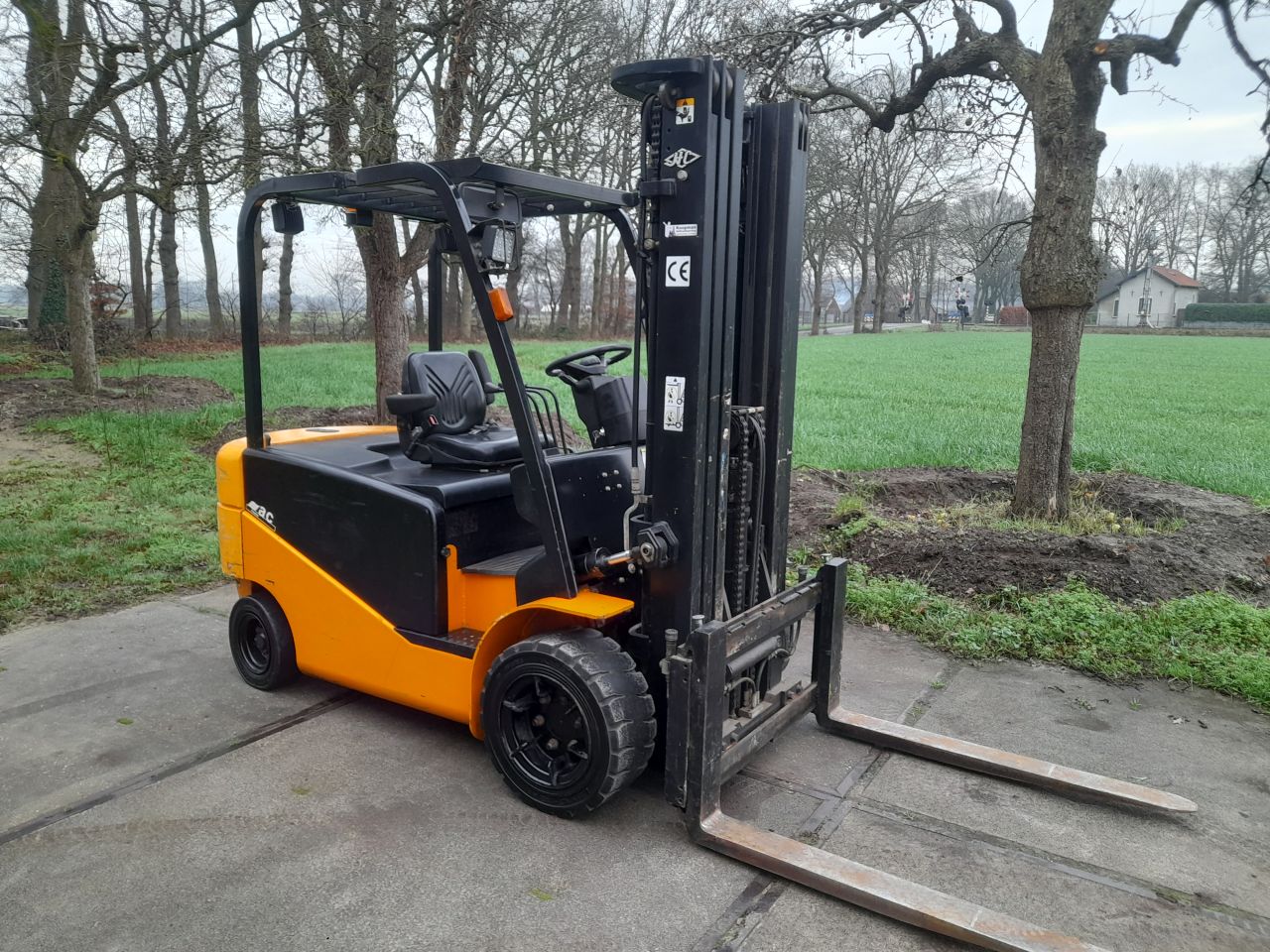 Hangcha elektrische heftruck 3.5 ton triplo freelift side -shift