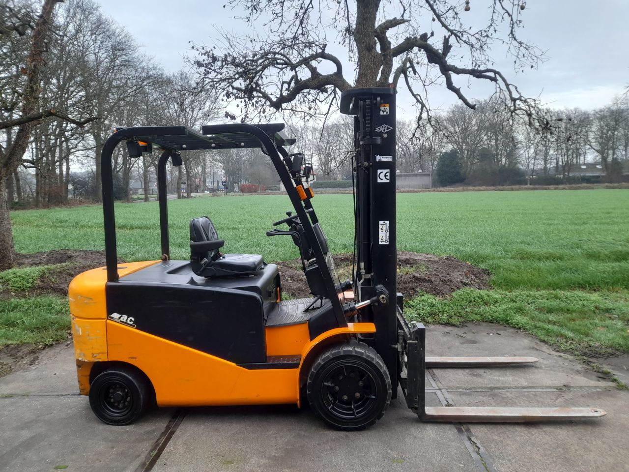 Hangcha elektrische heftruck 3.5 ton triplo freelift side -shift