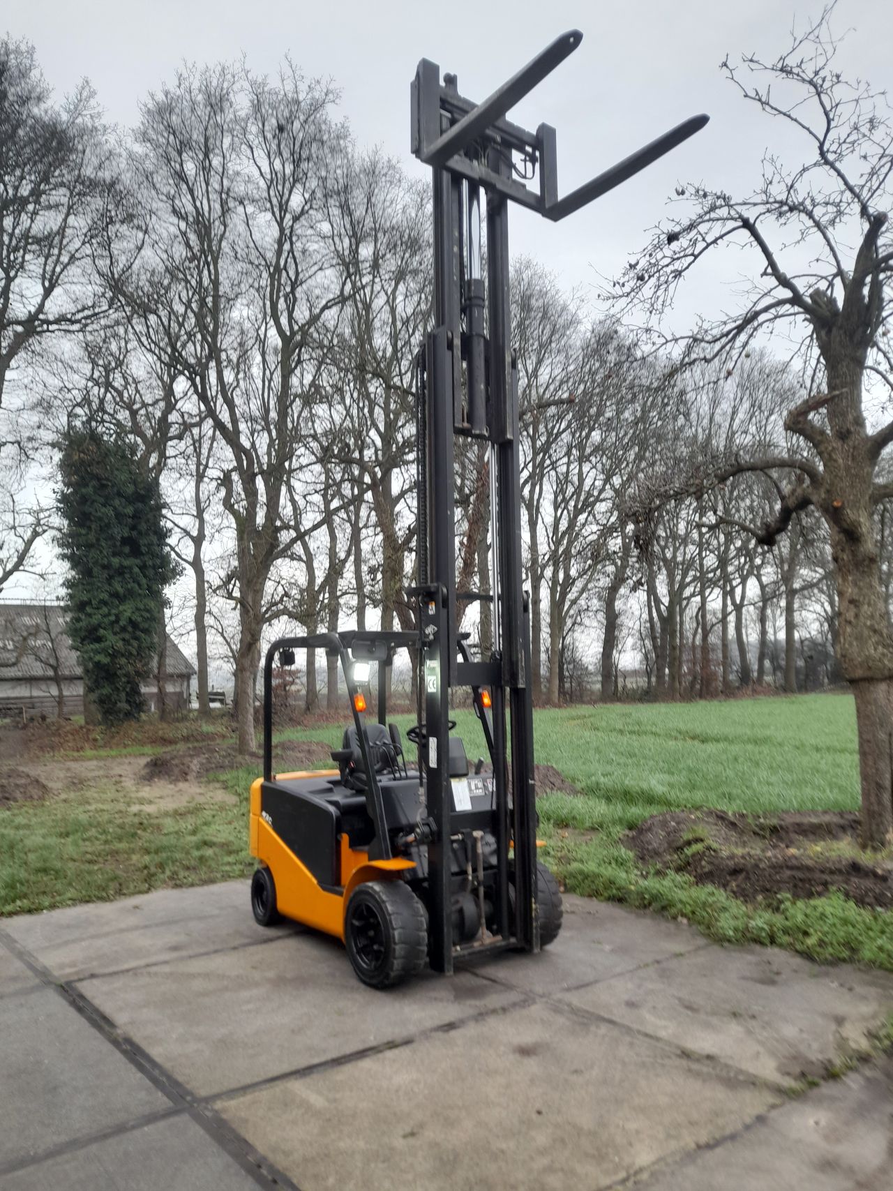 Hangcha elektrische heftruck 3.5 ton triplo freelift side -shift