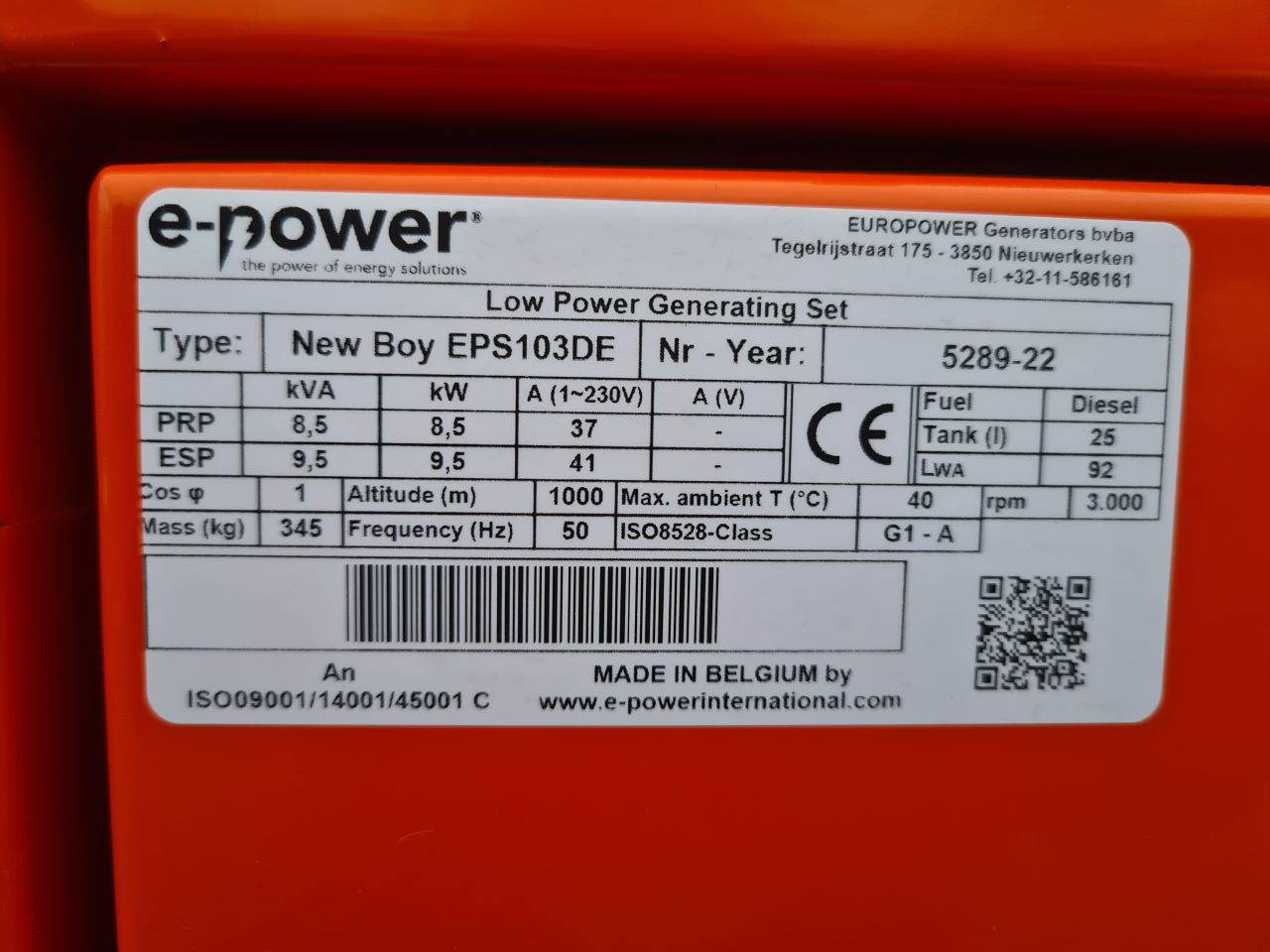 Kubota Newboy EPS103DE diesel generator aggregaat nieuw.