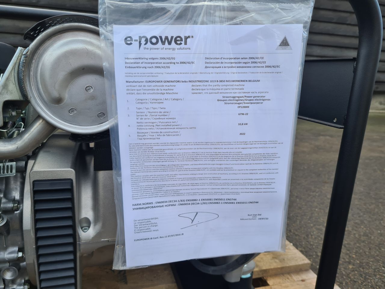 Europower EP12000E aggregaat generator met honda GX690 motor