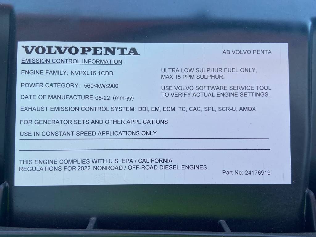 Volvo TWD1683GE - 740 kVA Stage V - DPX-19040-O