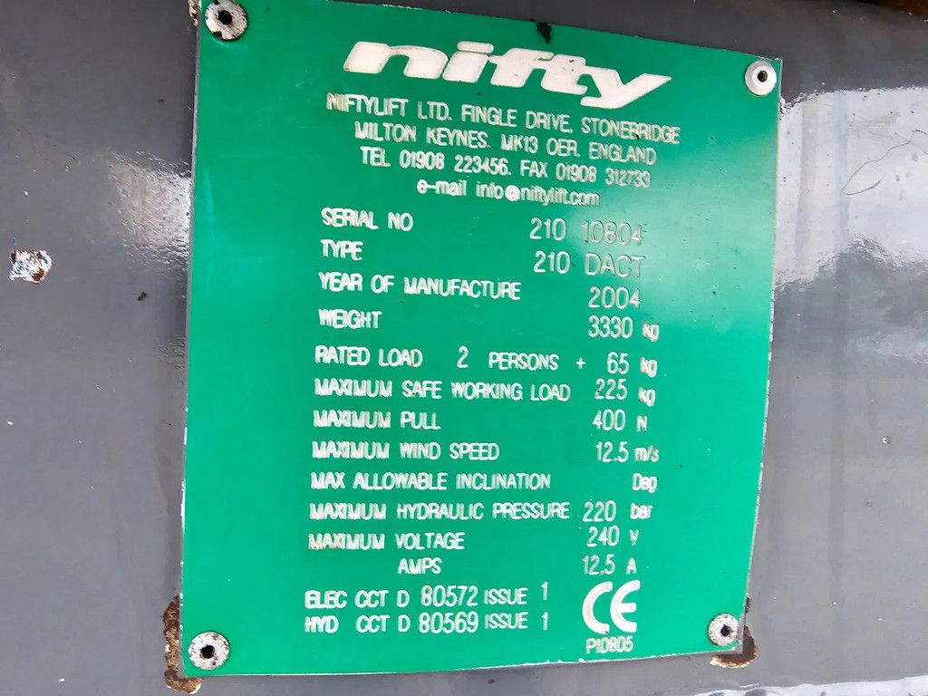 Niftylift Nl210 diesel hoogwerker aanhangerhoogwerker