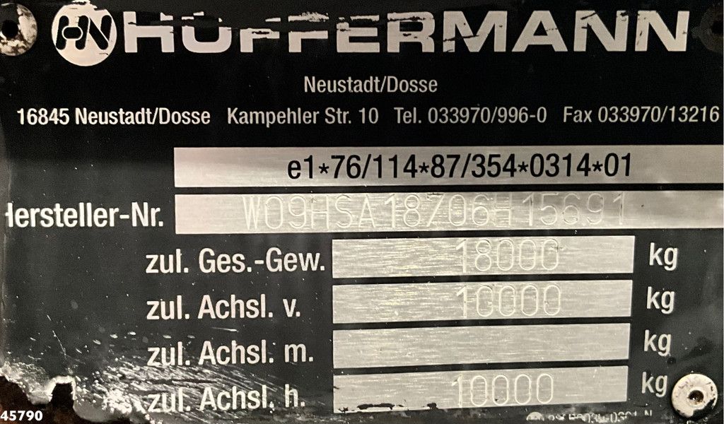 HUFFERMAN 2-assige containeraanhangwagen