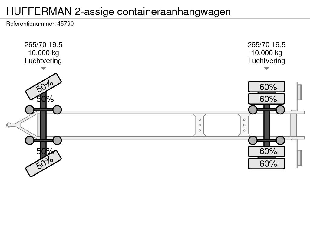 HUFFERMAN 2-assige containeraanhangwagen